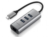 Minix Neo-C-UE USB-C auf 3-Port USB 3.0 und Gigabit Ethernet Adapter Grey